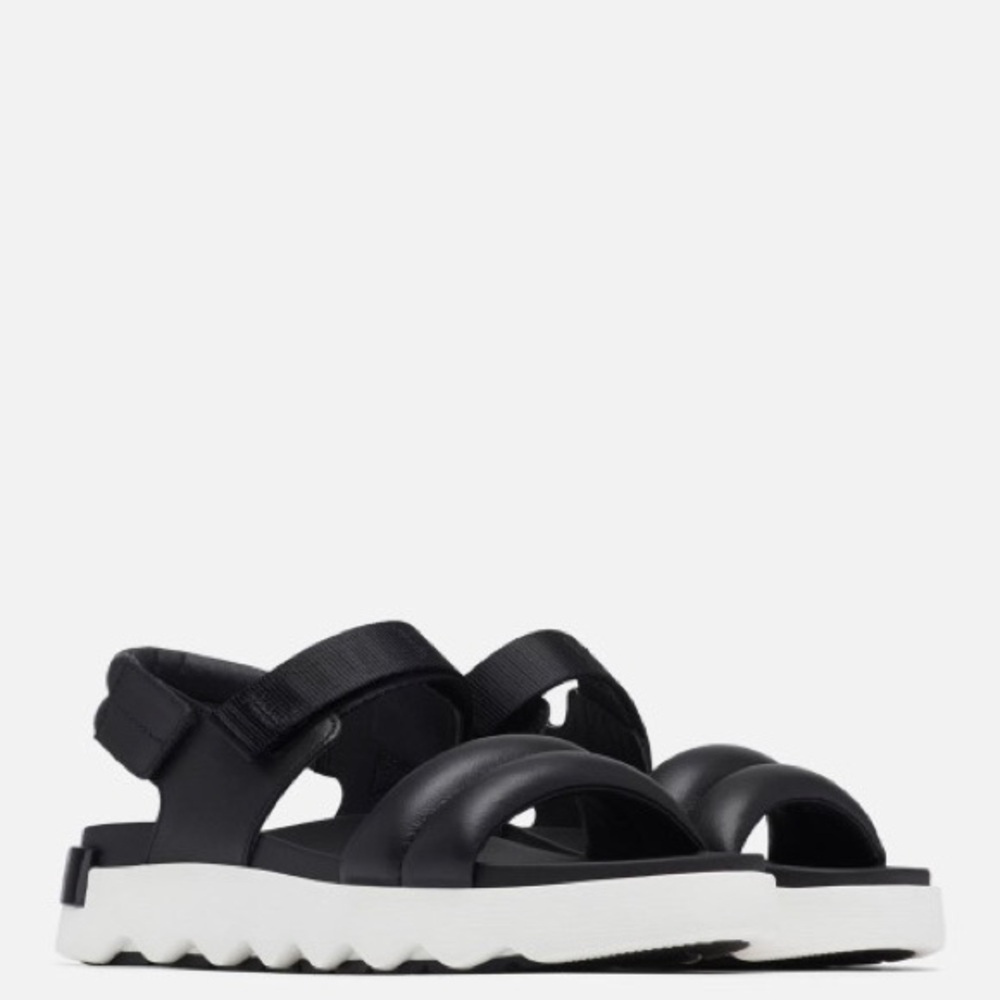 Sorel Black and White Sporty Sandals with Chunky Sole - Picture 7 of 7